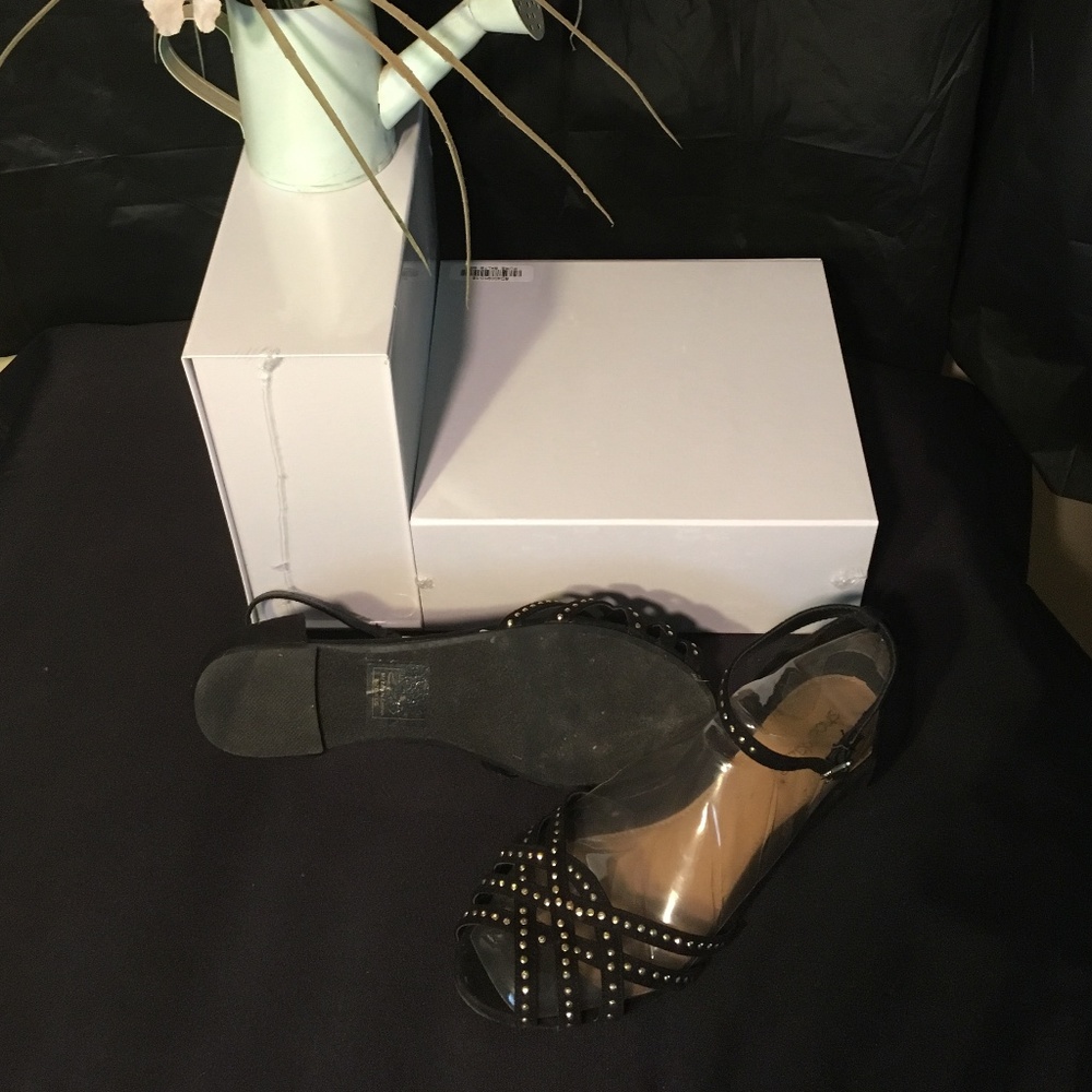 Seda Black with metallic accent sandals size 8M - Picture 3 of 3
